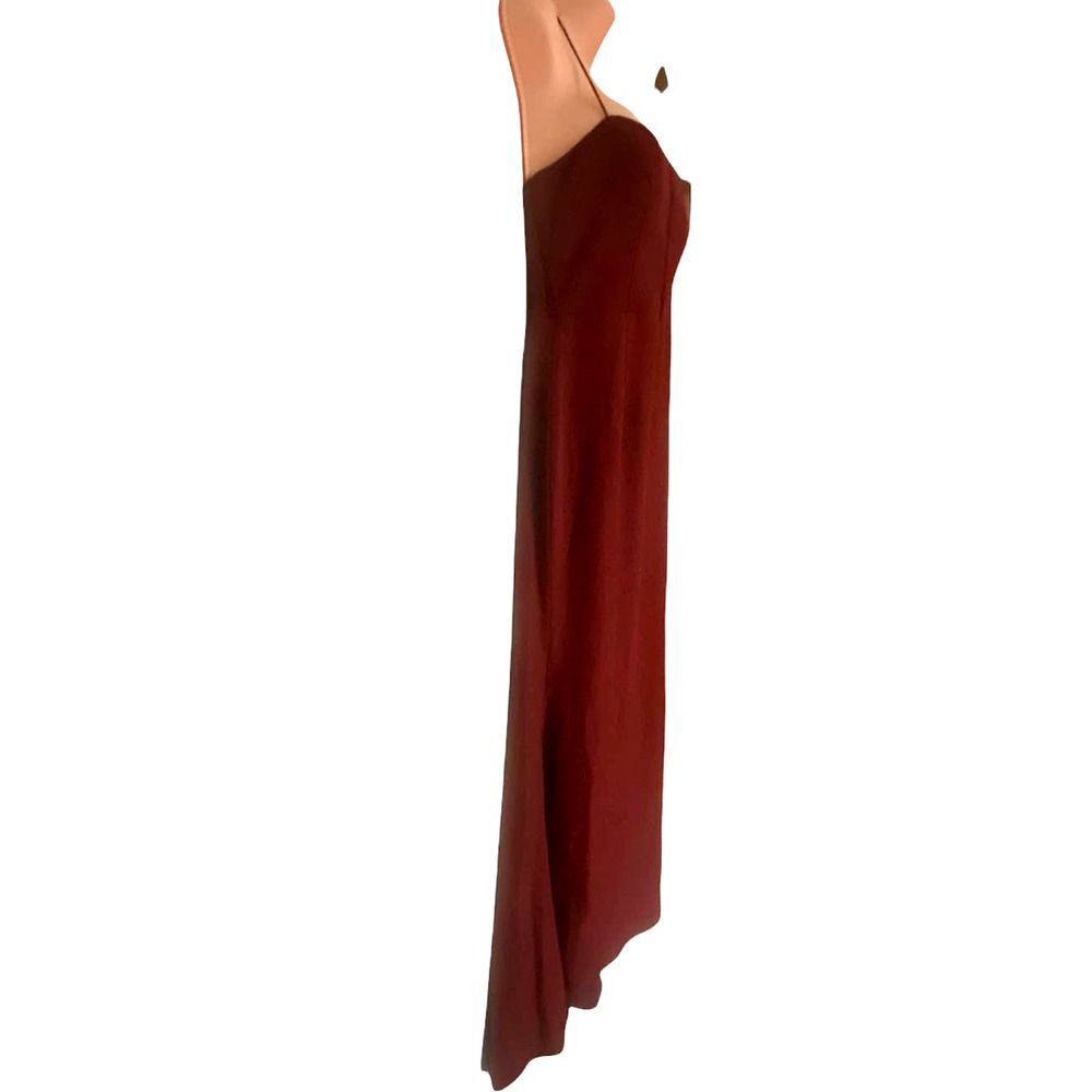 Jarlo Wine Red Maxi with Train High Low Formal Dress Fluted Noelle Evening Gown - Picture 5 of 12
